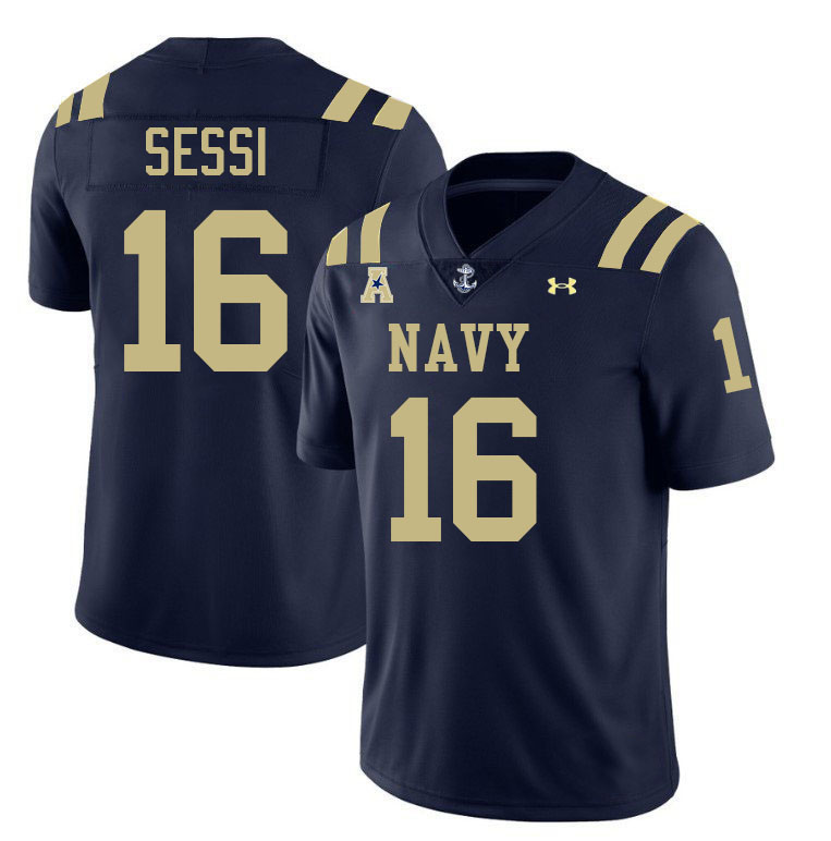 Navy Midshipmen #16 Giuseppe Sessi College Football Jerseys,Apparels Stitched-Navy Navy Midshipmen #16 Giuseppe Sessi College Football Jerseys,Apparels Stitched-Navy